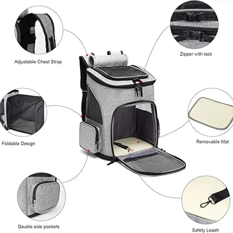 ZEDAPaw Large Capacity, Breathable & Foldable Travel Bag for Cats & Small Dogs