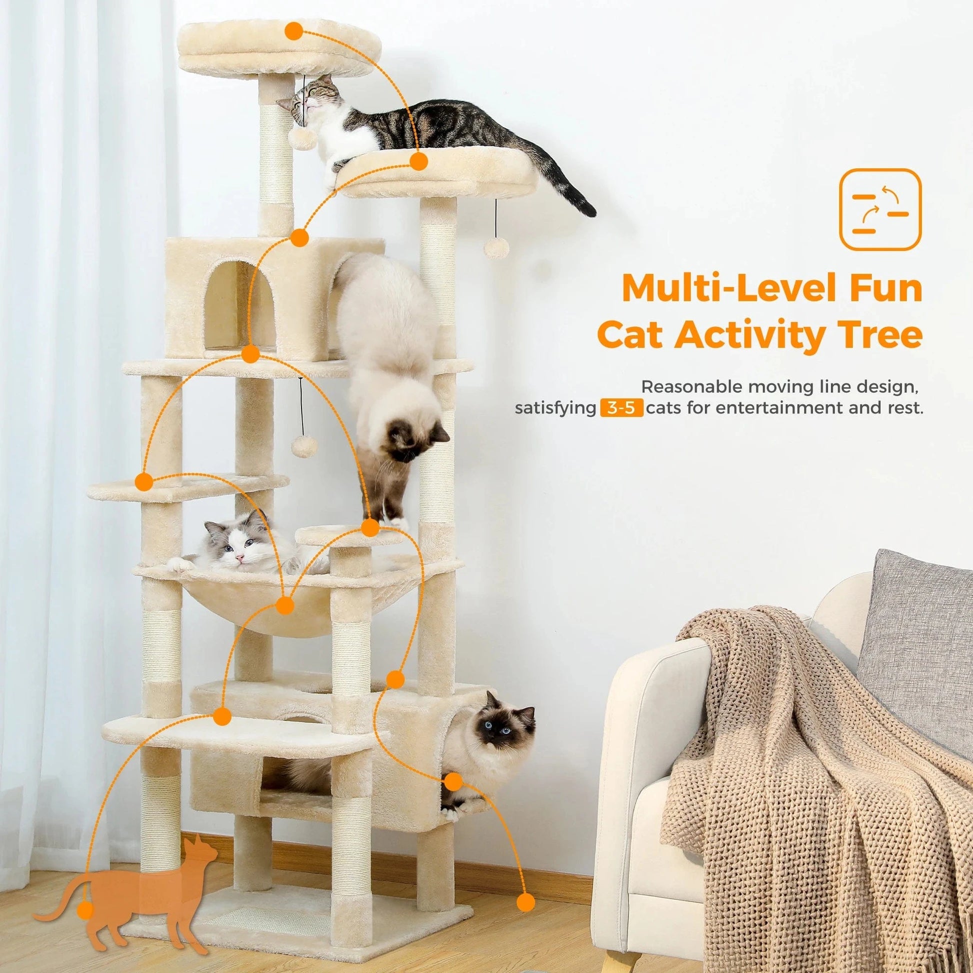 ZEDAPaw Large Cat Tree & Tower
