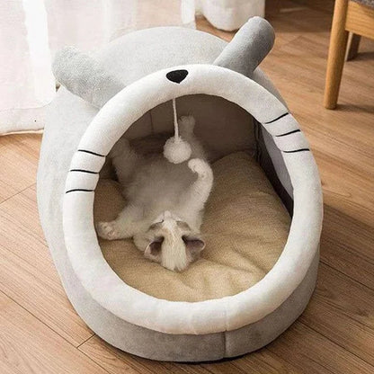 ZEDAPaw Light Gray / S Foldable Cartoon Cave Nest for Cats & Small Dogs