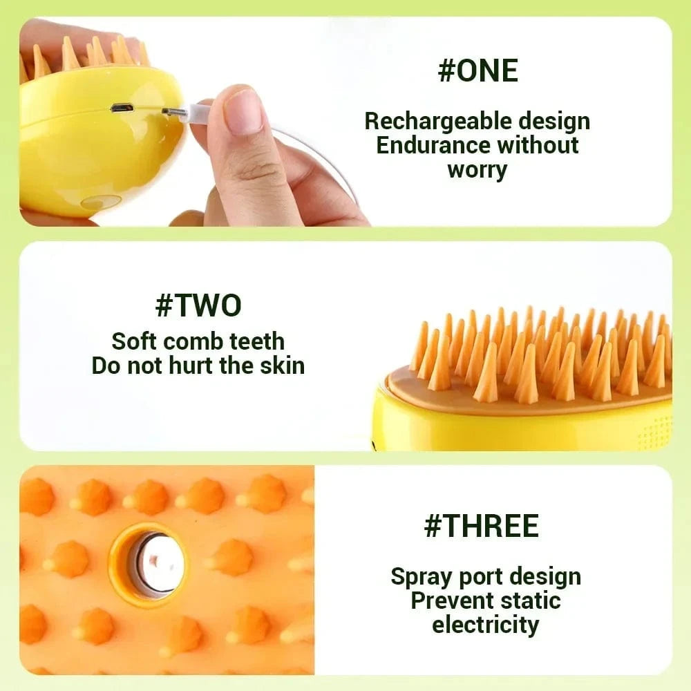 ZEDAPaw Pet Steam Brush – Electric Grooming Comb