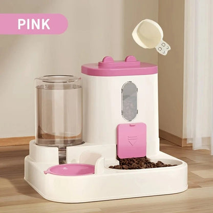ZEDAPaw Pink 2-in-1 Cat Food & Water Dispenser