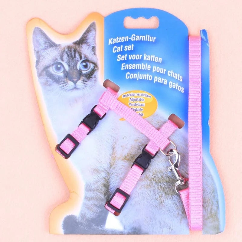 ZEDAPaw Pink Adjustable Cat Chest Strap for Safe Outdoor Walks