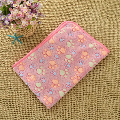 ZEDAPaw Pink / S Warm Paw Print Throw for Dogs, Cats, Puppies & Kittens