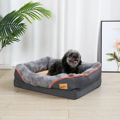 ZEDAPaw Premium Orthopedic Dog Bed with Bolster