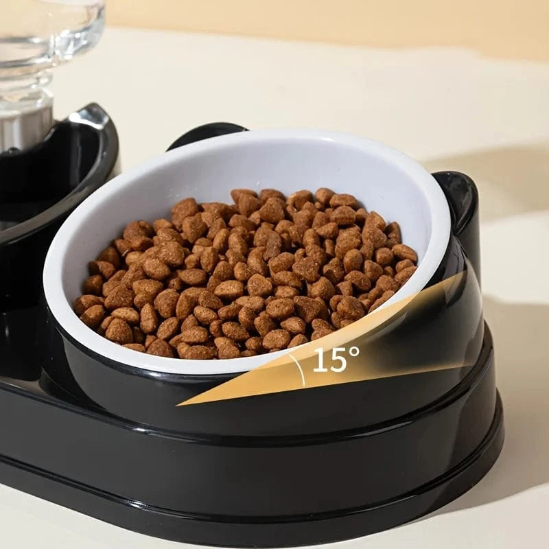 ZEDAPaw Raised Bowls with Automatic Water Bottle for Cats & Small Dogs