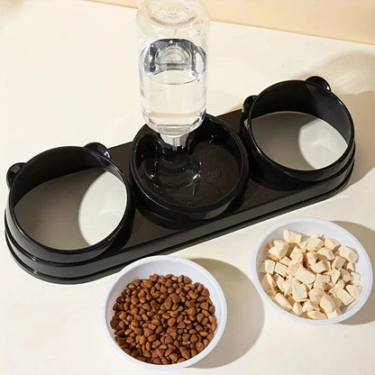 ZEDAPaw Raised Bowls with Automatic Water Bottle for Cats & Small Dogs
