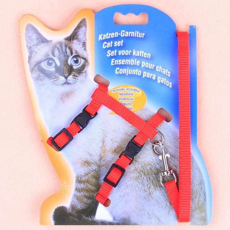 ZEDAPaw Red Adjustable Cat Chest Strap for Safe Outdoor Walks