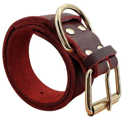 ZEDAPaw Red / XS Genuine Leather Dog Collar