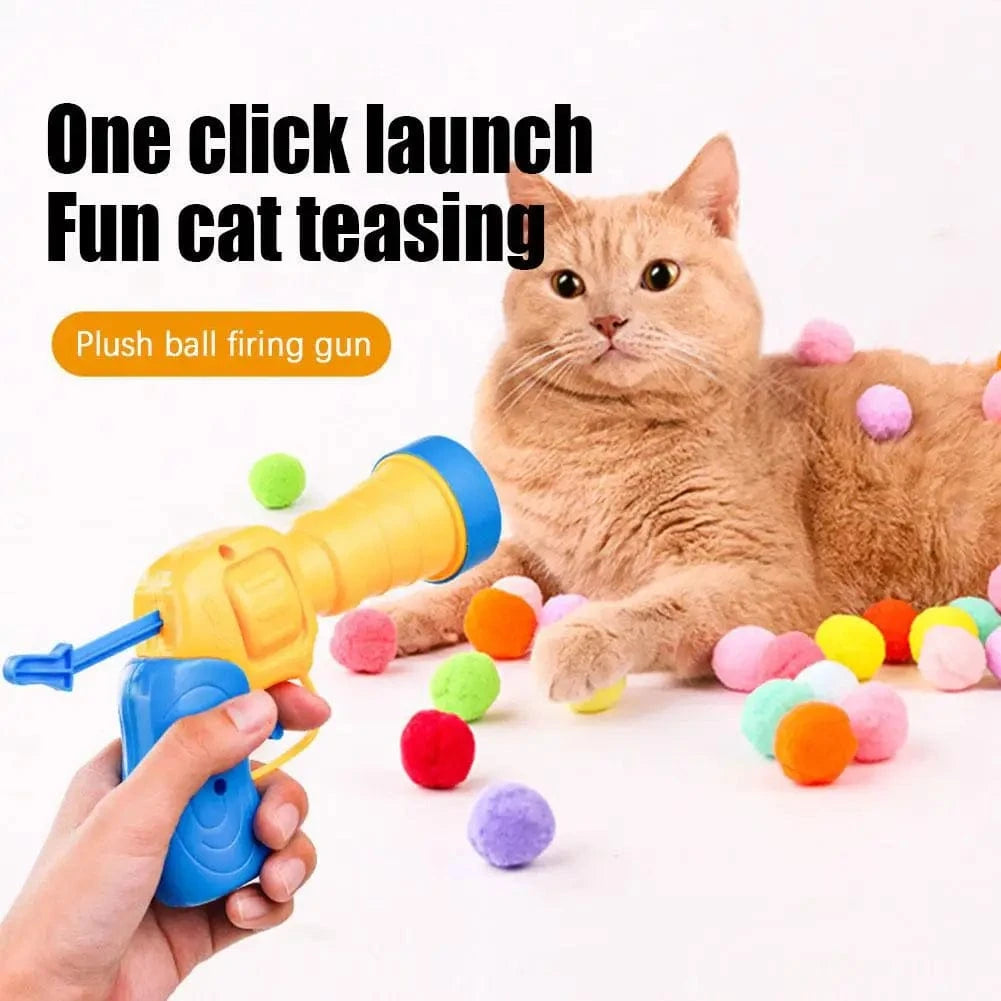 ZEDAPaw Shooting Gun with Plush Balls for Indoor Cats & Kittens