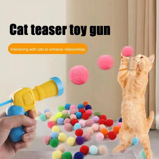 ZEDAPaw Shooting Gun with Plush Balls for Indoor Cats & Kittens
