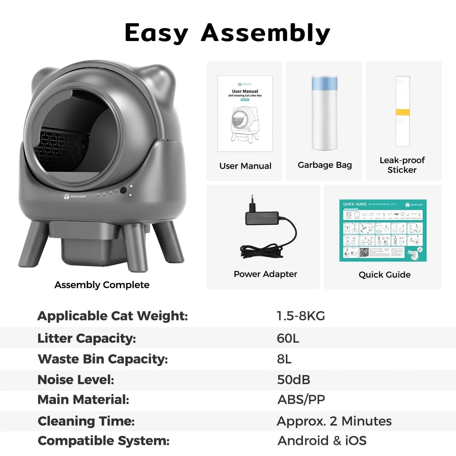 ZEDAPaw Shop Amicura Cura X1 Smart Automatic Cat Litter Box