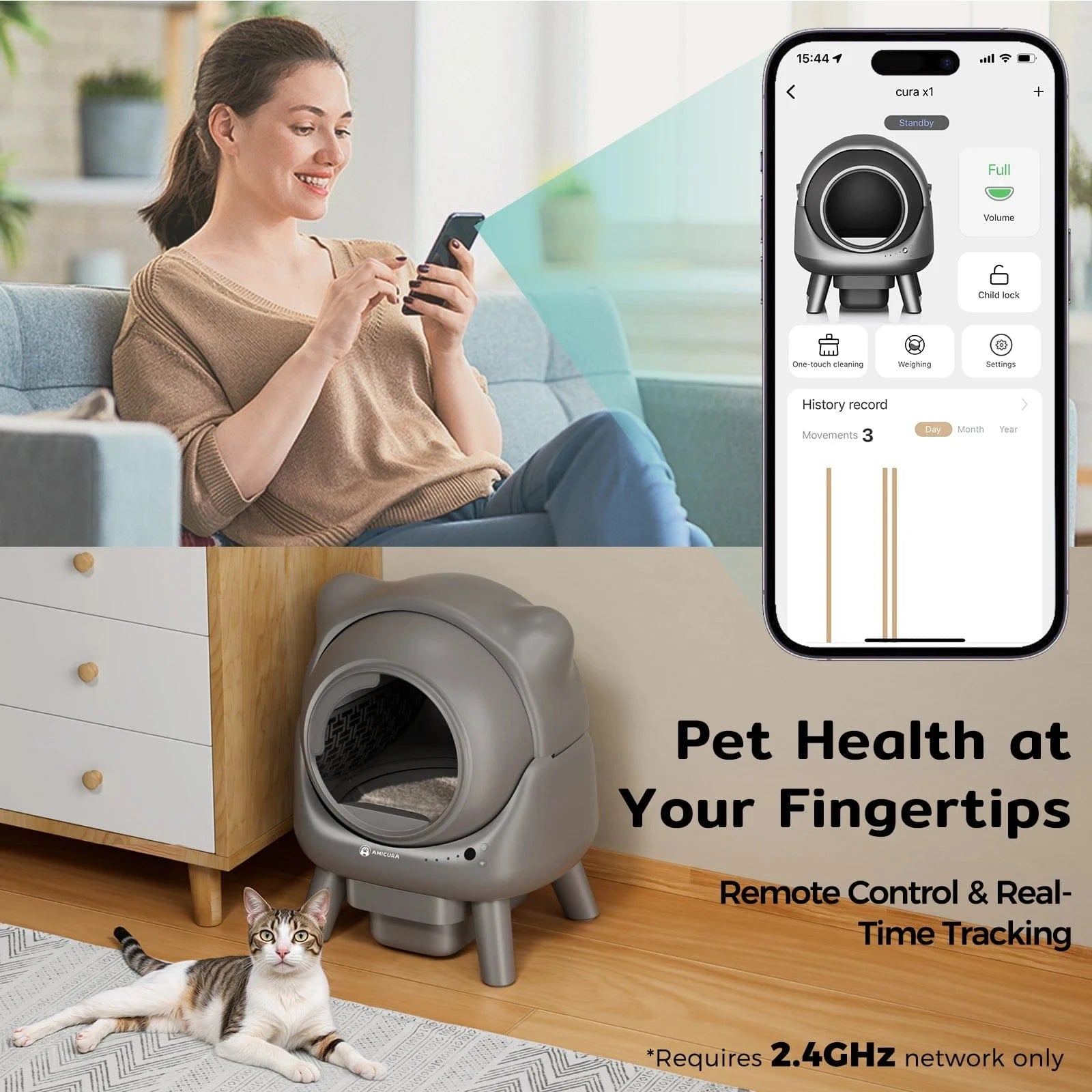 ZEDAPaw Shop Amicura Cura X1 Smart Automatic Cat Litter Box