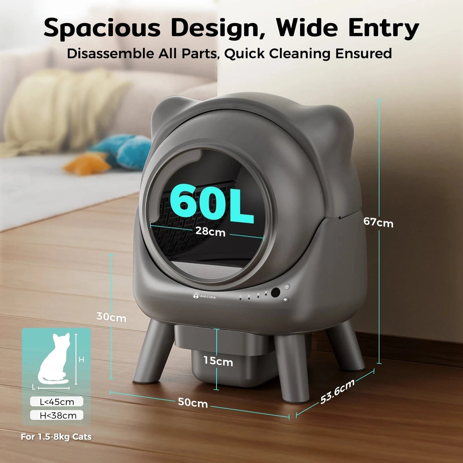 ZEDAPaw Shop Amicura Cura X1 Smart Automatic Cat Litter Box