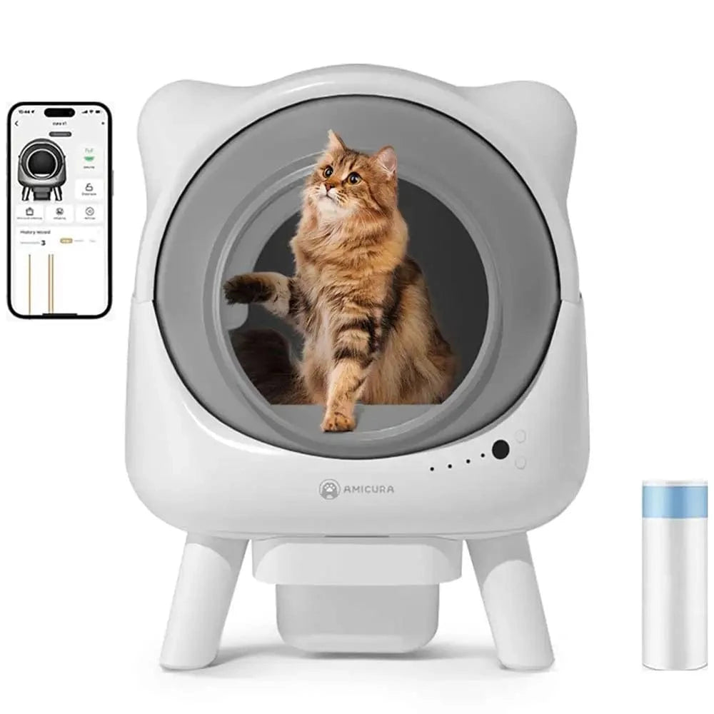 ZEDAPaw Shop White Amicura Cura X1 Smart Automatic Cat Litter Box