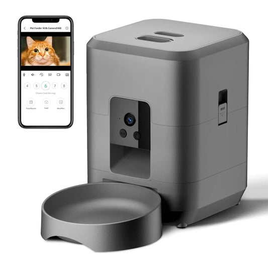 ZEDAPaw Square Black 2L Smart Pet Feeder with Camera