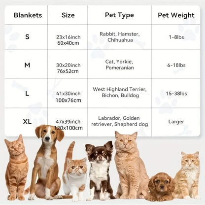 ZEDAPaw Warm Paw Print Throw for Dogs, Cats, Puppies & Kittens