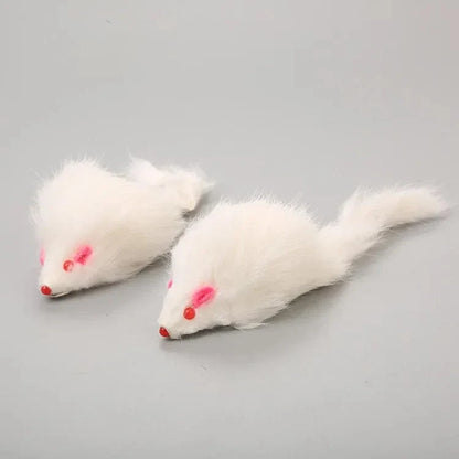 ZEDAPaw White 2 Realistic Cat Mice Toys