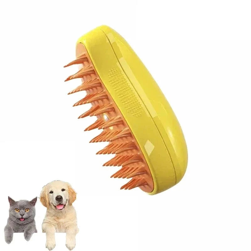 ZEDAPaw Yellow Pet Steam Brush – Electric Grooming Comb